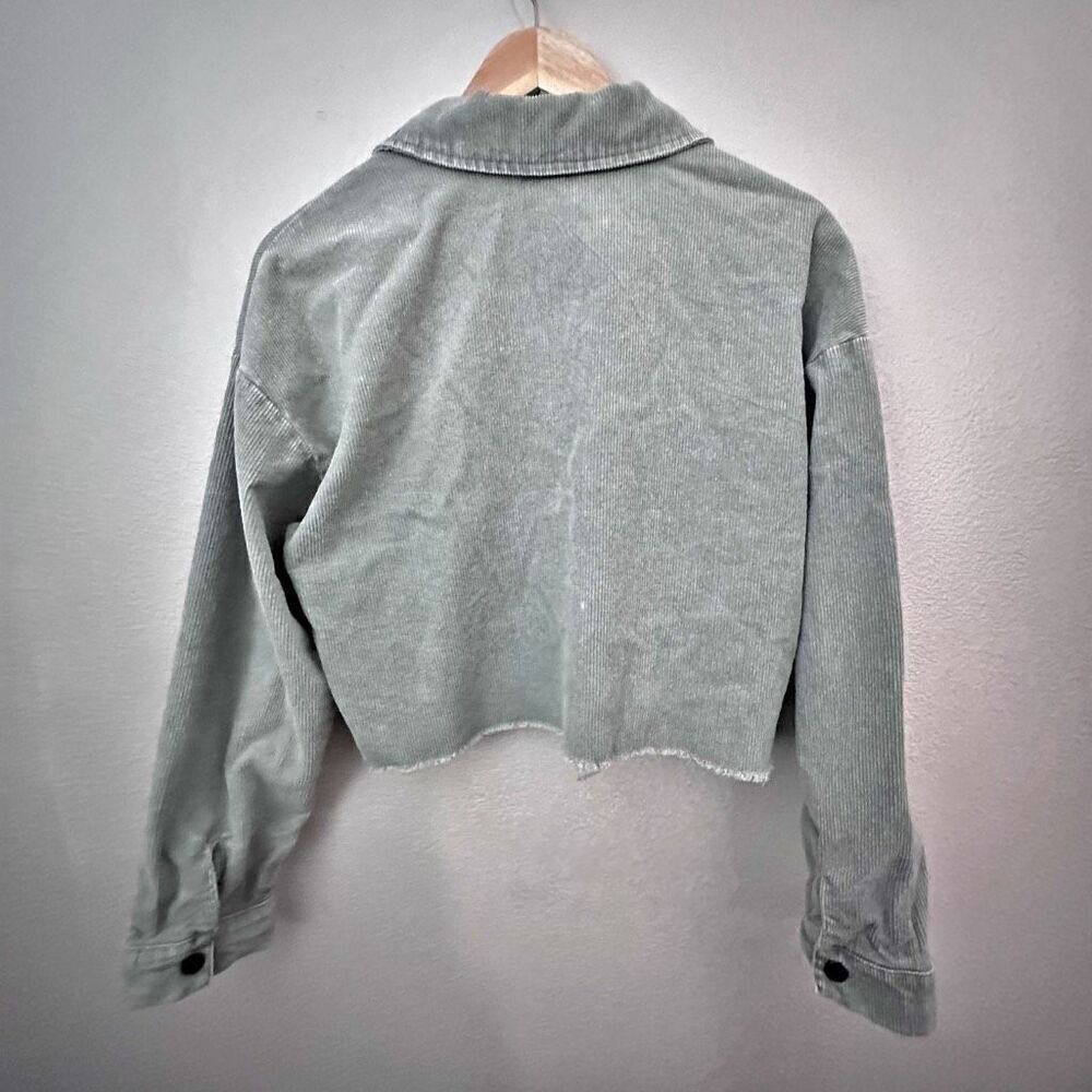 LULU'S | Sage Green Corduroy Cropped Jacket Button Down | Size Small - Picture 5 of 5